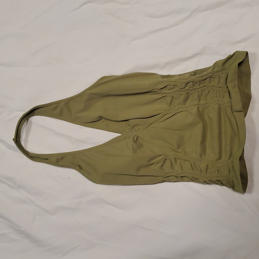 Small XOXO Green Stretch Halter Top